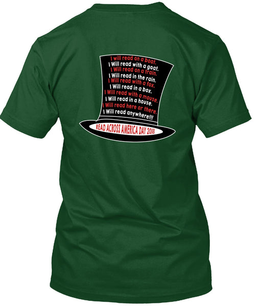 The Cat in the Hat T Shirt, I Will Read With A Goat T Shirt, Dr. Seuss T Shirt, I Will Read Here Or There T Shirt