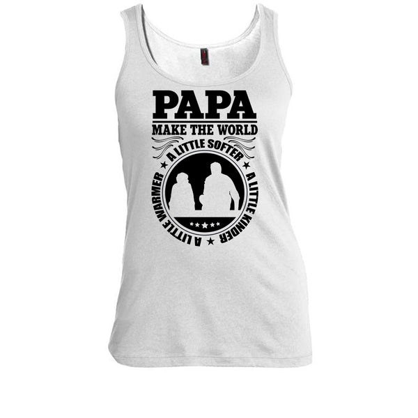 Papa Make The World A Little Softer T Shirt, Awesome Papa T Shirt, Awesome t-shirts