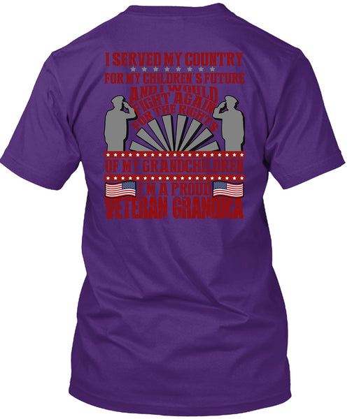 I'm A Proud Veteran Grandma T Shirt, My Children's Future T Shirt