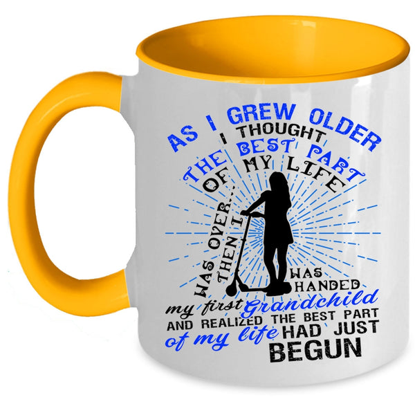 The Best Part Of My Life Coffee Mug, My First Grandchild Accent Mug