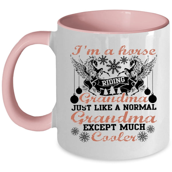 Normal Grandma Coffee Mug, I'm A Horse Riding Grandma Accent Mug