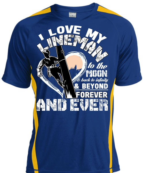 I Love My Lineman T Shirt, Moon And Back T Shirt, Cool Shirt