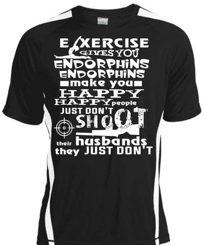 A black t-shirt with the shopify logo