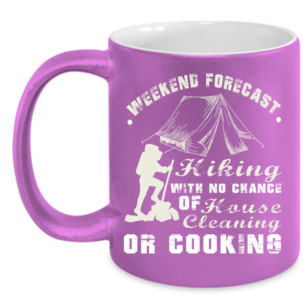 Weekend Forecast Hiking Coffee Mug, Outdoor Coffee Cup