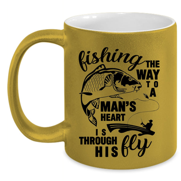 The Way To A Man's Heart Coffee Mug, Fishing Accent Mug