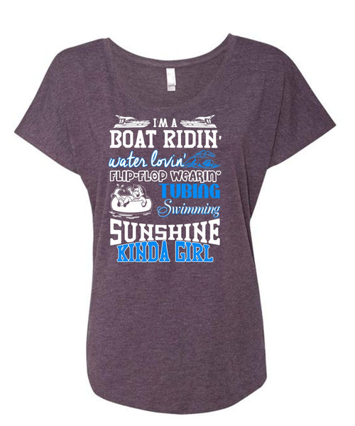 Swimming Sunshine Kinda Girl T Shirt, Being A Swimmer T Shirt, Cool Shirt (Ladies' Triblend Dolman Sleeve)