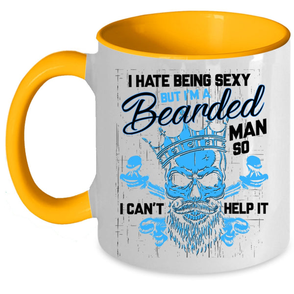Cool Gift For Dad Coffee Mug, I'm A Bearded Man Accent Mug