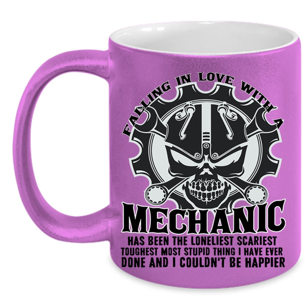 I Love Mechanic Coffee Mug, Falling Love With A Mechanic Accent Mug