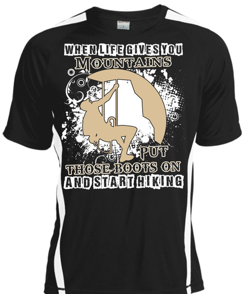 A black t-shirt with the shopify logo