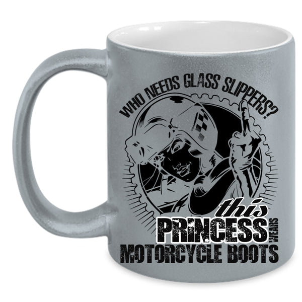 Cool Girls Coffee Mug, This Princess Wears Motorcycles Boots Accent Mug