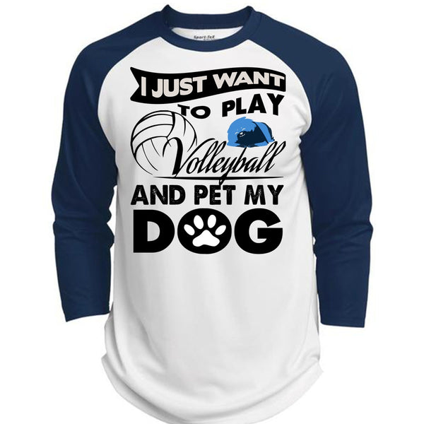 I Just Want To Play Volleyball T Shirt, I Love My Dog T Shirt, Awesome T-Shirts  (Polyester Game Baseball Jersey)