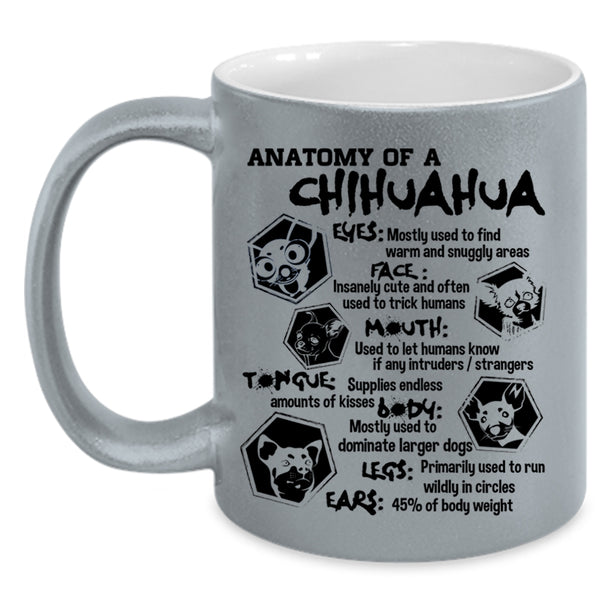 Chihuahua Lovers Coffee Mug, Anatomy Of A Chihuahua Accent Mug
