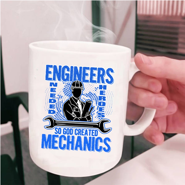 Funny Gift For Mechanics Coffee Mug, God Created Mechanics Cup