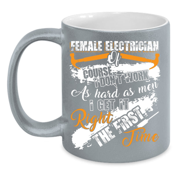 Female Electrician Coffee Mug, Cute Electrician Coffee Cup