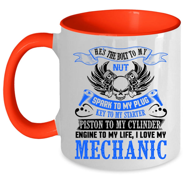 Cute Gift For Mechanics Coffee Mug, I Love My Mechanic Accent Mug
