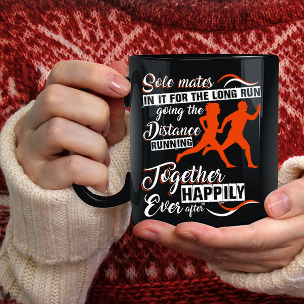 Running Together Happily Ever Coffee Mug, Funny Runner Coffee Cup