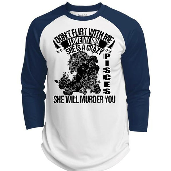 She Is A Crazy Pisces T Shirt, I Love Pisces T Shirt, Awesome T-Shirts  (Polyester Game Baseball Jersey)