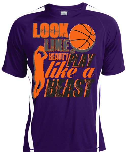 Look Like A Beauty Play Like A Beast T Shirt, Being A Basketball Mom T Shirt, Cool Shirt