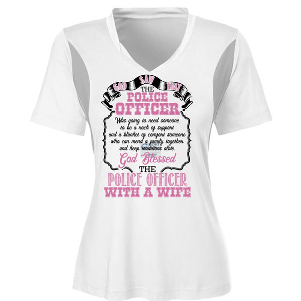 God Blessed The Police Officer With A Wife T Shirt, I Love Police T Shirt, Awesome T-Shirts