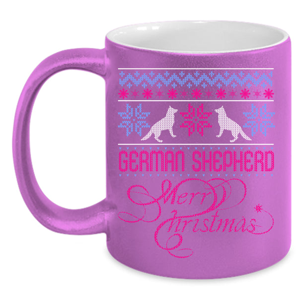 German Shepherd Coffee Mug, Merry Christmas Coffee Cup