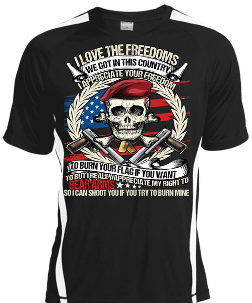 A black t-shirt with the shopify logo