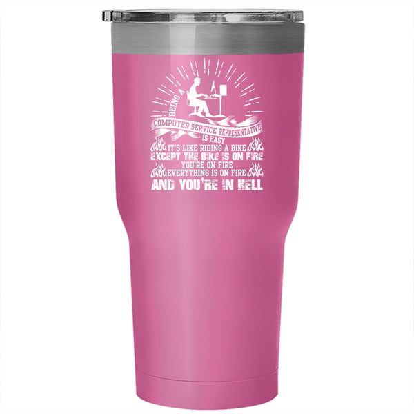 Being A Computer Service Representative Tumbler 30 oz Stainless Steel, Cool Job Travel Mug