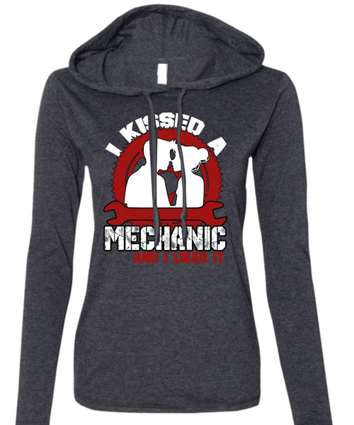I Kissed Mechanic And I Liked It T Shirt, Being A Mechanic T Shirt (Anvil Ladies Ringspun Hooded)