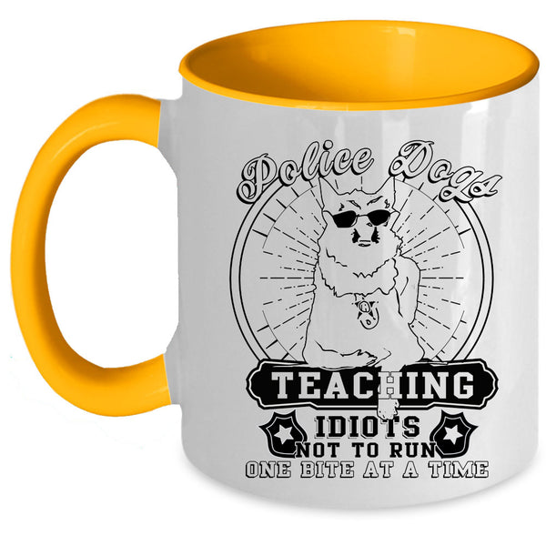 Cool Dogs Coffee Mug, Police Dogs Teaching Accent Mug