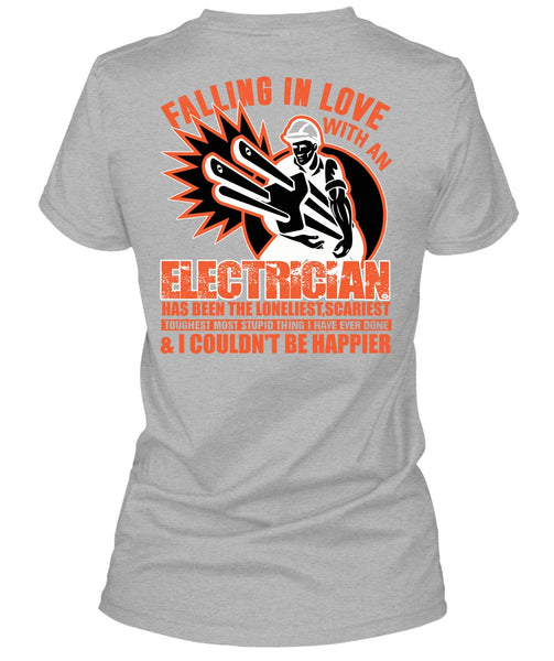 Falling In Love With An Electrician T Shirt, I Love Electrician T Shirt