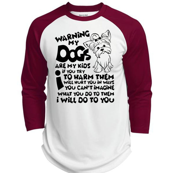 Warning My Dog Are My Kids T Shirt, I Love My Dog T Shirt, Awesome T-Shirts  (Polyester Game Baseball Jersey)