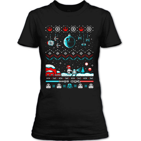 A black t-shirt with the shopify logo