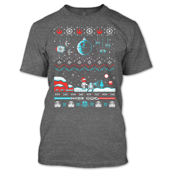 A black t-shirt with the shopify logo