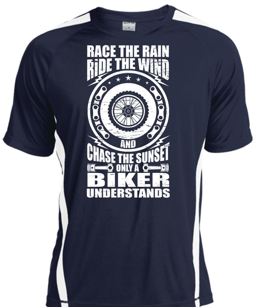 Only A Biker Understands T Shirt, Race The Rain T Shirt, Cool Shirt