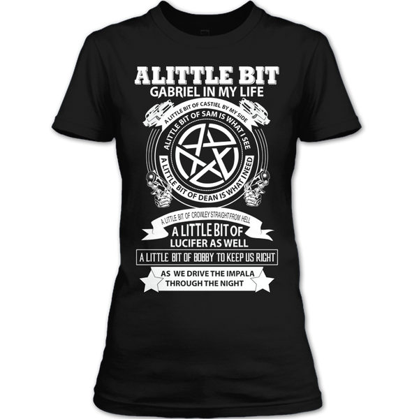 A black t-shirt with the shopify logo