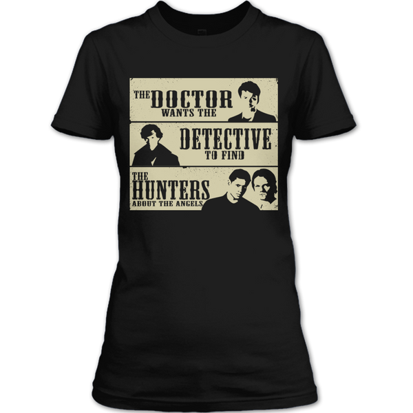 A black t-shirt with the shopify logo