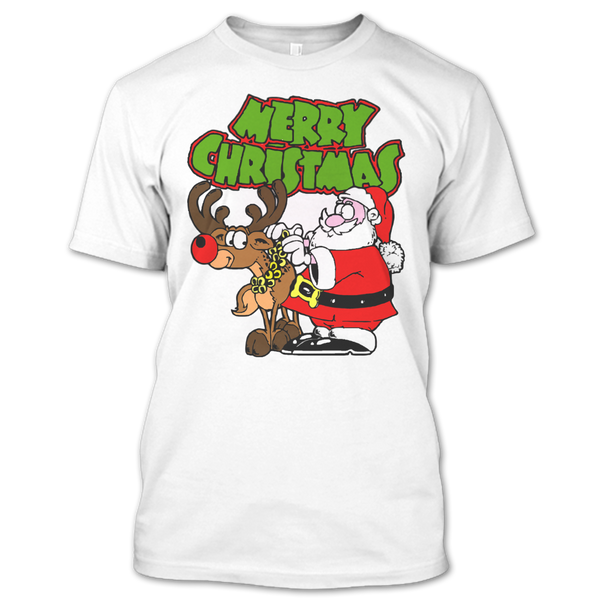 A black t-shirt with the shopify logo