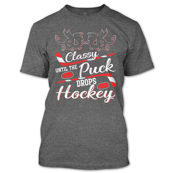 Classy Until The Puck Drops Hockey T Shirt, Merry Christmas T Shirt