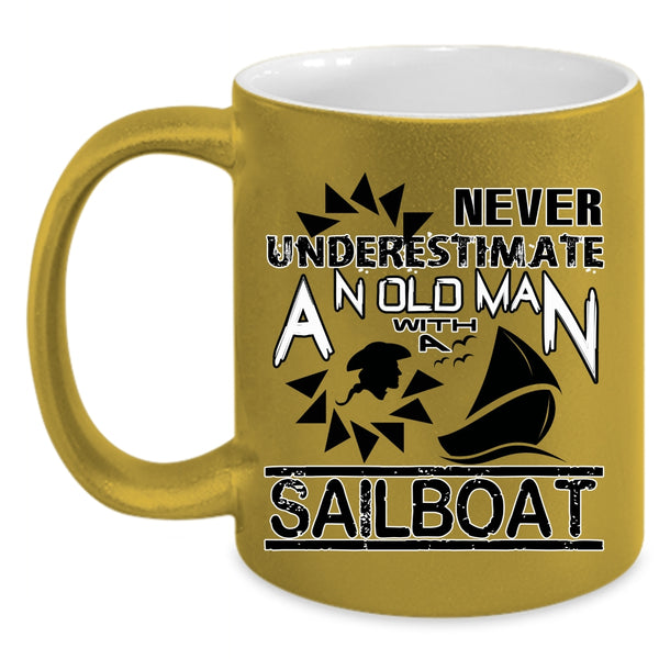 Funny Grandpas Coffee Mug, An Old Man With A Sailboat Accent Mug