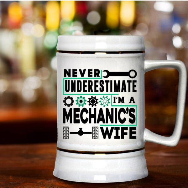 Gift For Mechanic's Wife Beer Stein 22oz, I'm A Mechanic's Wife Beer Mug