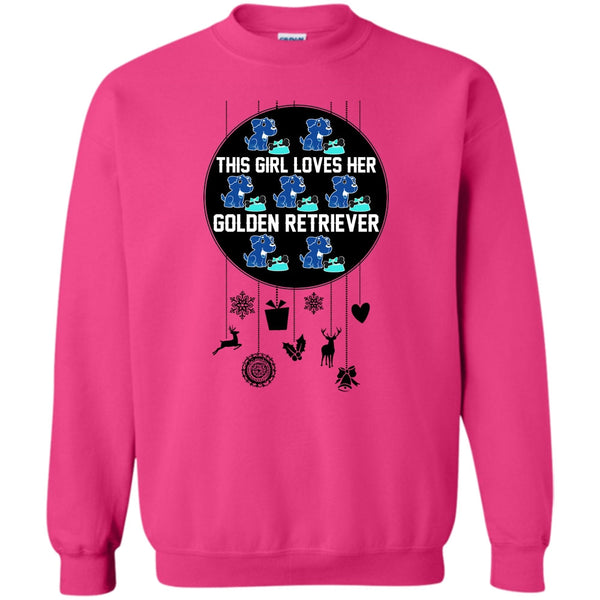Merry Christmas Gift T Shirt, This Girl Loves Her Golden Retriever Sweatshirt