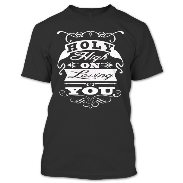 A black t-shirt with the shopify logo