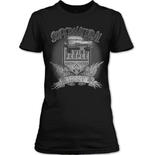 A black t-shirt with the shopify logo