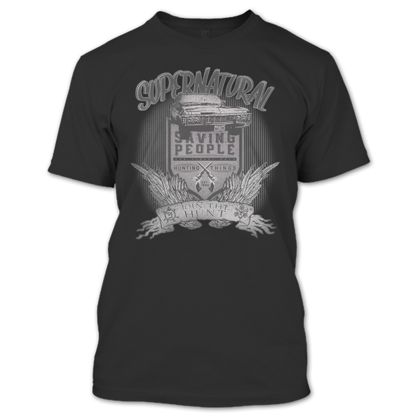 A black t-shirt with the shopify logo