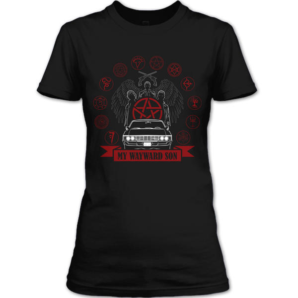 A black t-shirt with the shopify logo