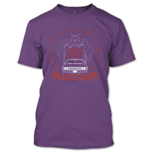 A black t-shirt with the shopify logo