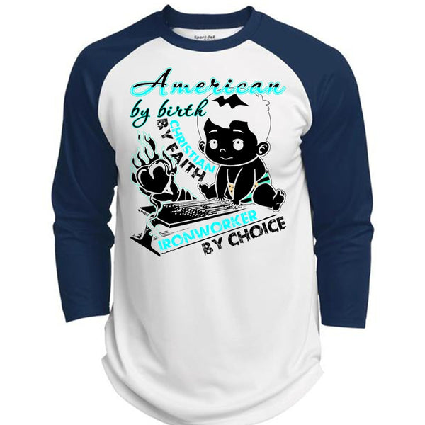 American By Birth T Shirt, I Love Ironworker T Shirt, Awesome T-Shirts  (Polyester Game Baseball Jersey)