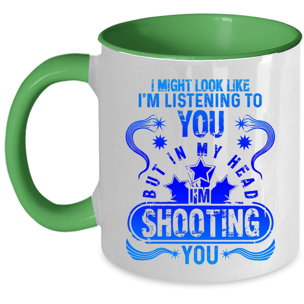 Funny Photographer Coffee Mug, In My Head I'm Shooting You Accent Mug