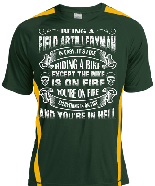 Being A Field Artilleryman Is Easy T Shirt, Diding A Bike T Shirt
