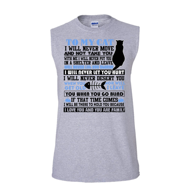 To My Cat T Shirt, Coolest Cat Lover T Shirt, Awesome t-shirts (Men's Cotton Sleeveless)