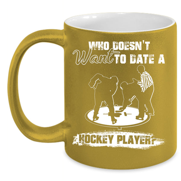 Date A Hockey Player Coffee Mug, Cool Couple Coffee Cup